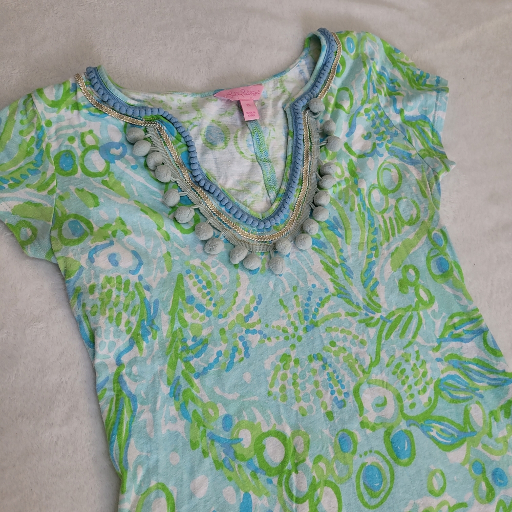 Lilly Pulitzer Green and Blue Mini Dress